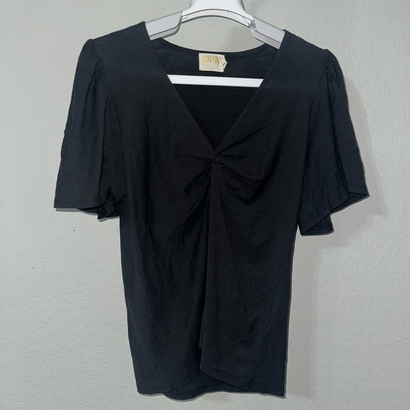 Nation LTD - Dusty Twisted Flutter Sleeve in Jet Black Medium - Picture 1 of 7